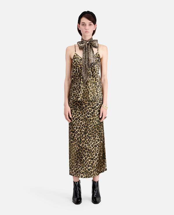 Trägerhemd aus Seide mit Leopardenmuster
