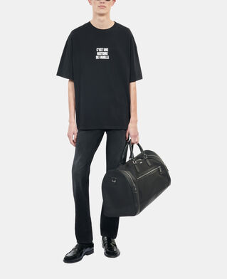 The Kooples H BLACK WASHED black histoire de famille serigraphy t-shirt