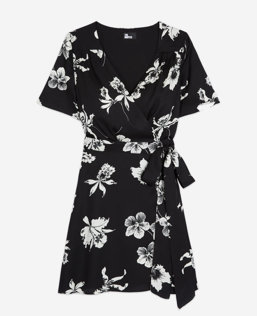 The Kooples FEMME BLACK robe courte fleurie
