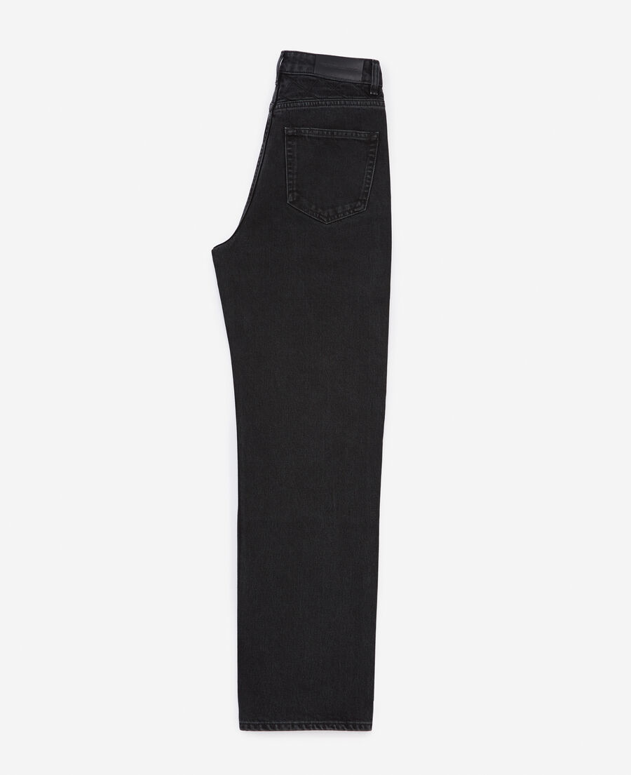 naomy wide-leg black jeans with padded detail