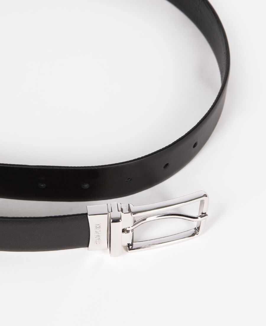The Kooples MEN BLACK reversible black leather belt