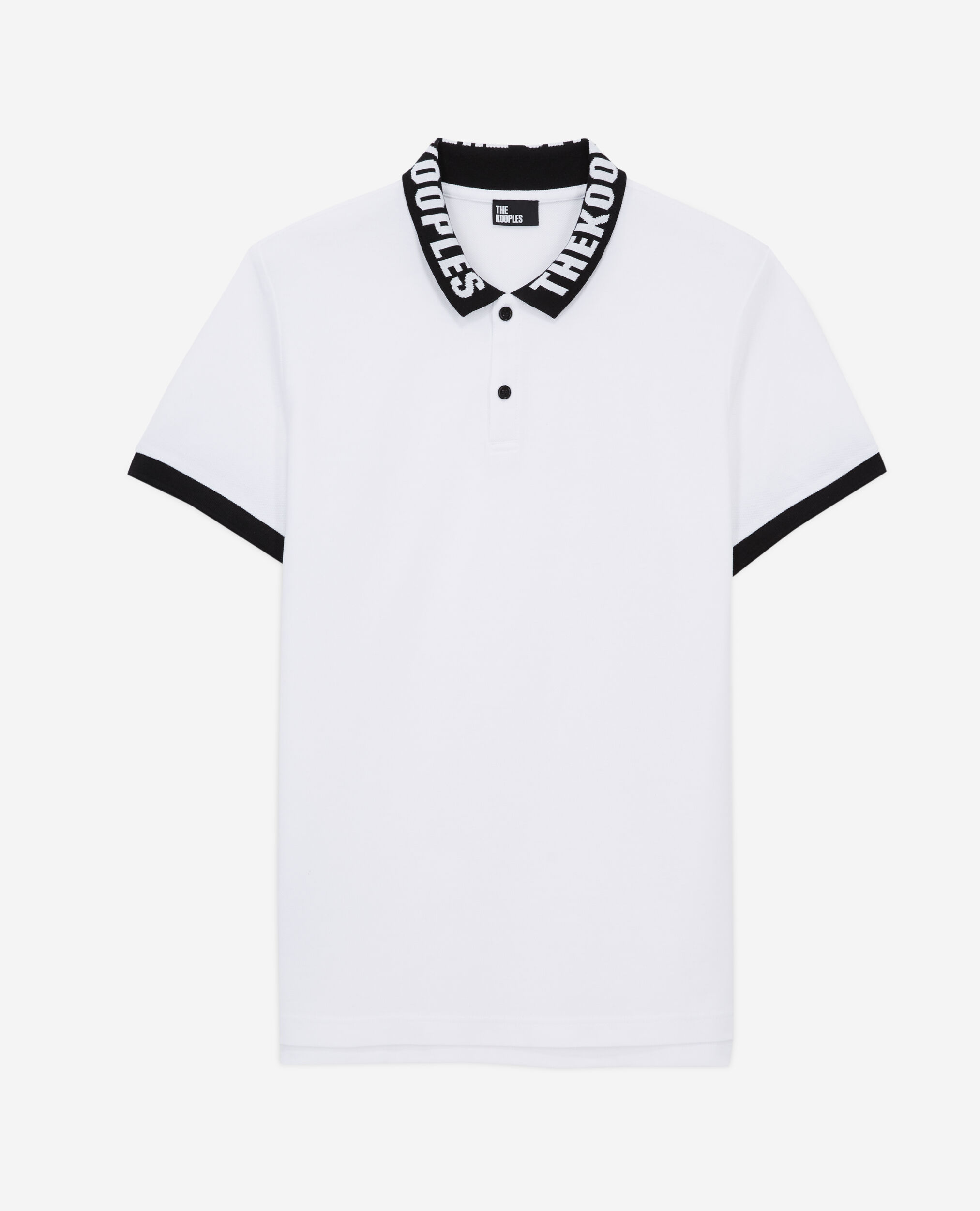 Weißes Poloshirt mit Logo am Kragen, WHITE, hi-res image number null