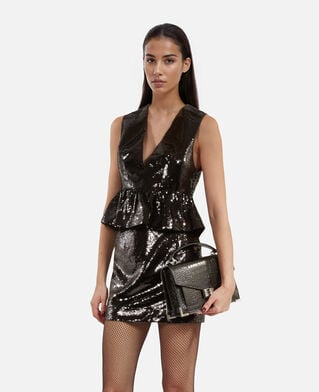 The Kooples DAMEN BLACK STONE top mit pailletten schwarz