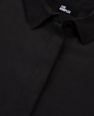 The Kooples WOMEN BLACK loose black washed silk shirt
