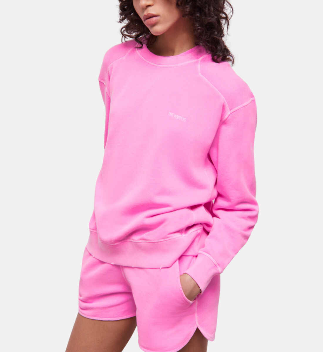Fluorescent pink sweatshirt with logo The Kooples UK