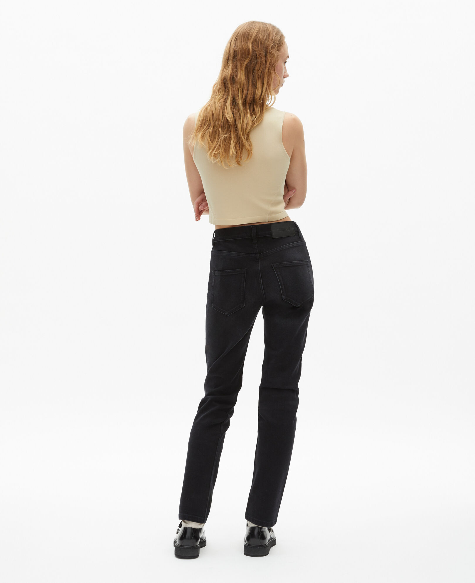 The Kooples MUJER BLACK WASHED vaqueros slim negros