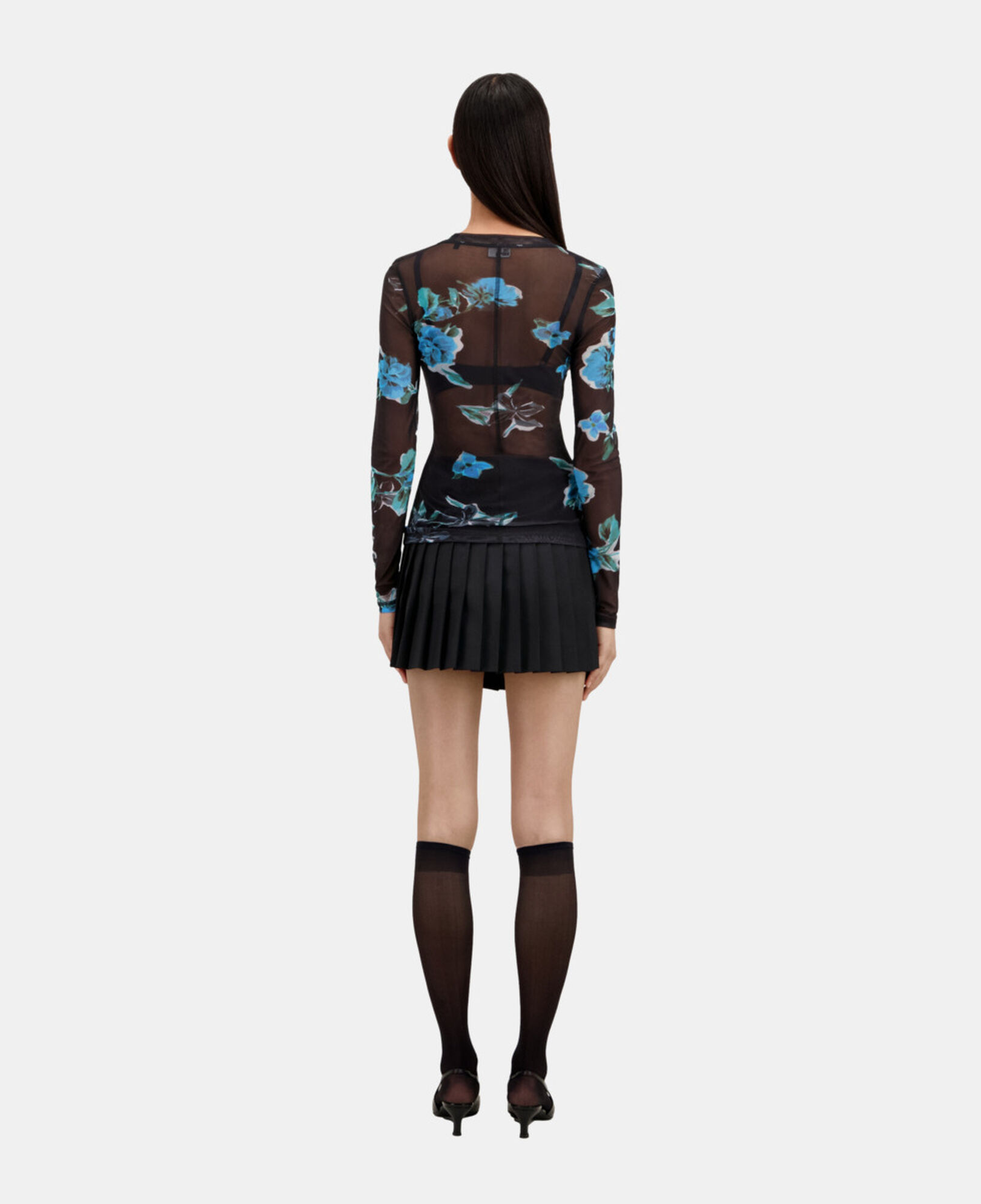 The Kooples WOMEN BLACK BLUE printed t-shirt