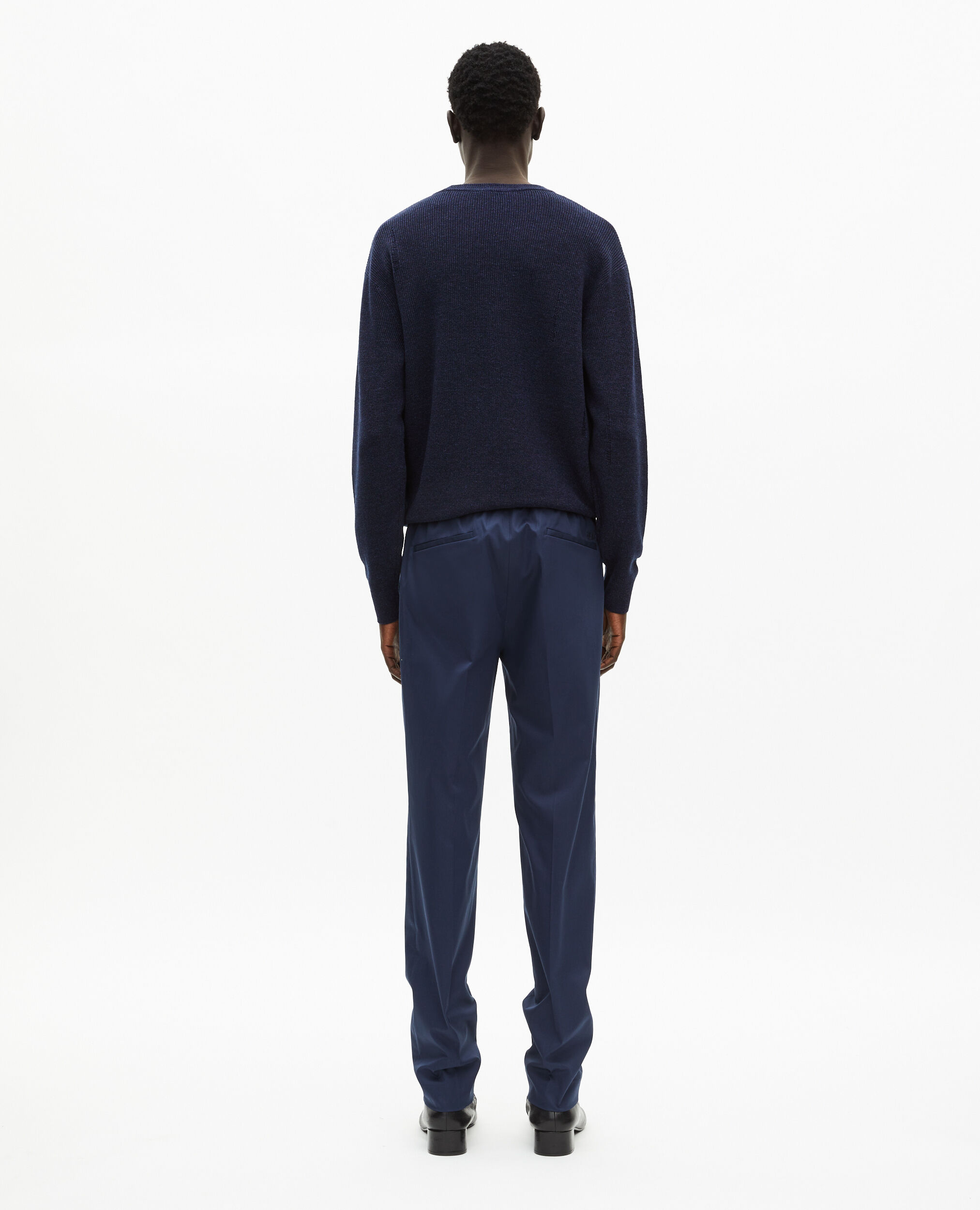 Navy straight-leg pants, NAVY, hi-res image number null