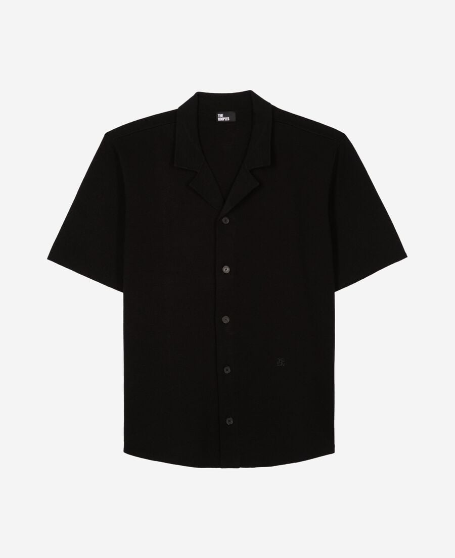 The Kooples MEN BLACK black mesh short-sleeve shirt