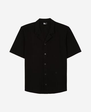 The Kooples MEN BLACK black mesh short-sleeve shirt