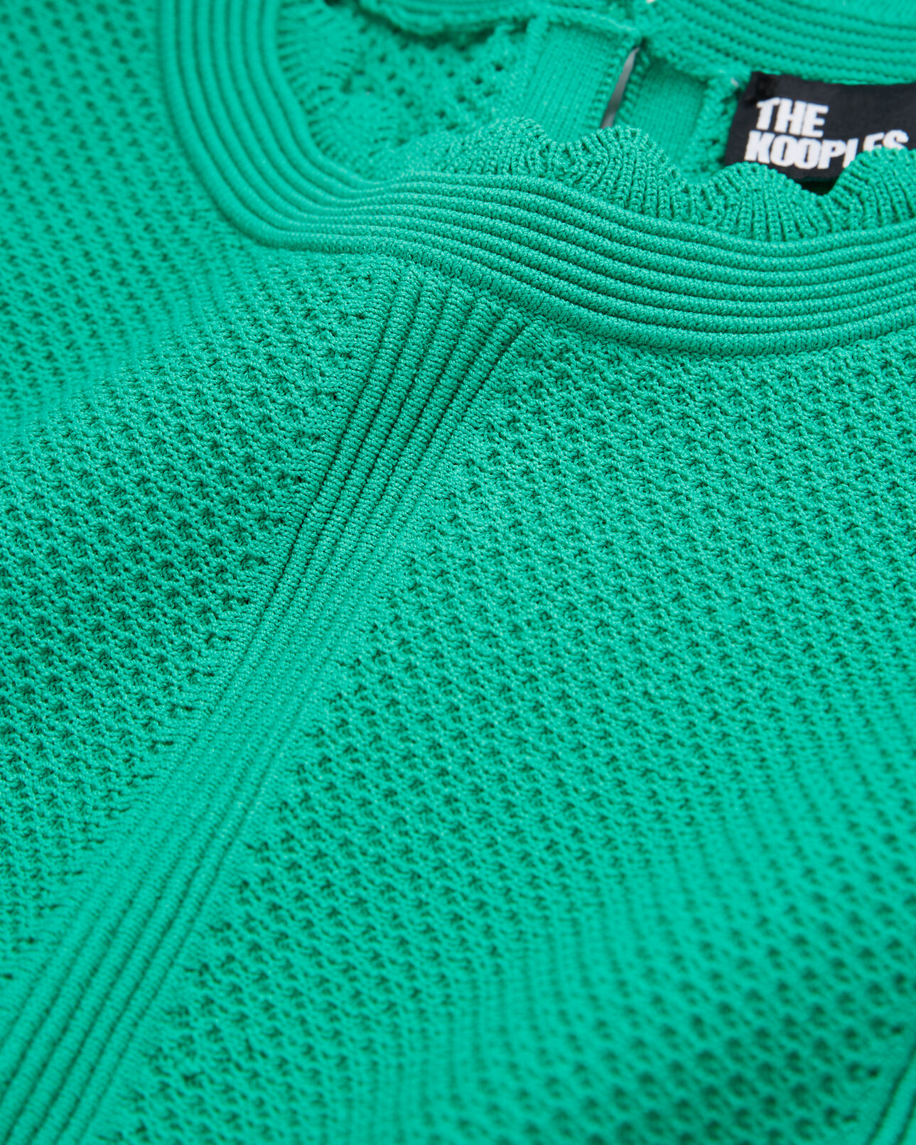 The Kooples WOMEN GREEN green short openwork knit top