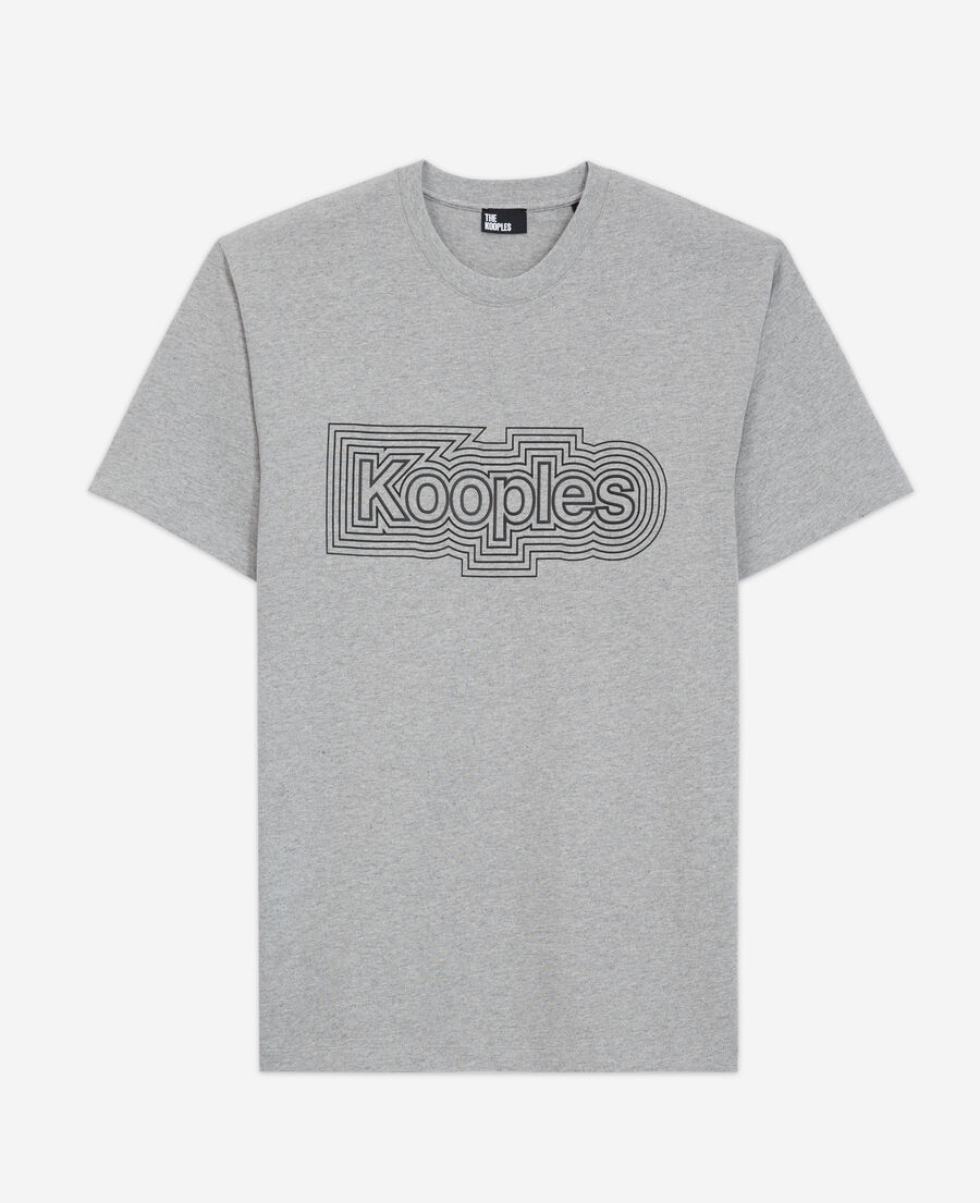 gray t-shirt with screen print
