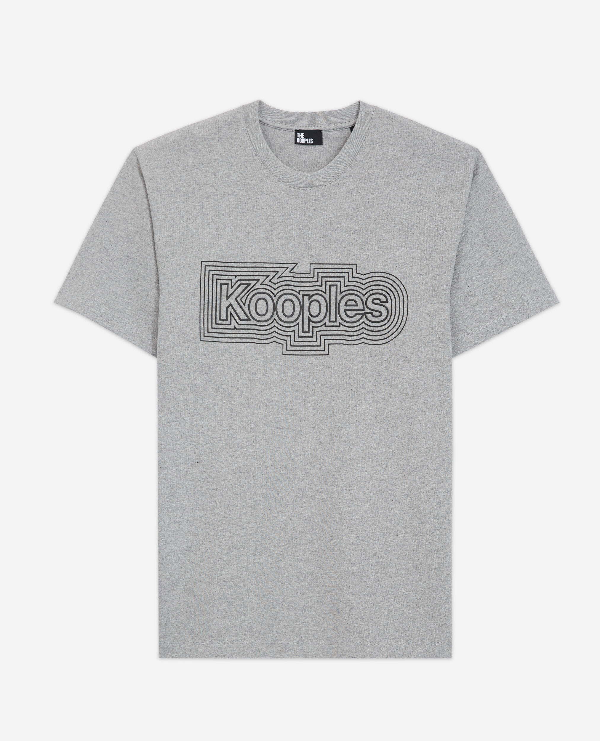 Gray T-shirt with screen print, GREY MELANGE, hi-res image number null