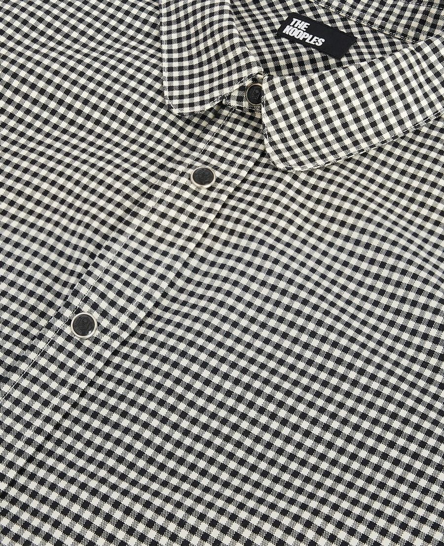 The Kooples MEN BLACK WHITE white and black checkered shirt