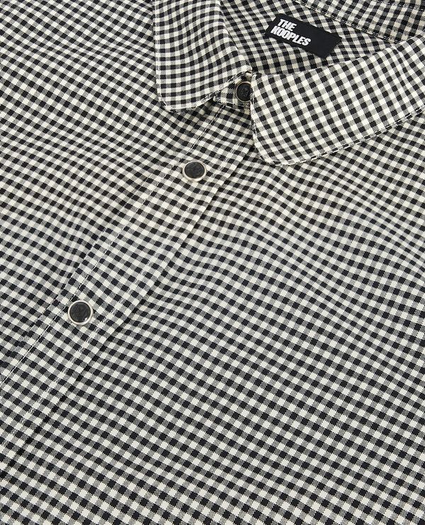The Kooples MEN BLACK WHITE white and black checkered shirt