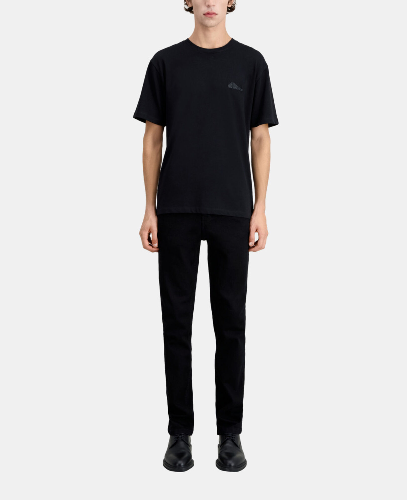 The Kooples MEN BLACK men's black t-shirt with graphic logo serigraphy