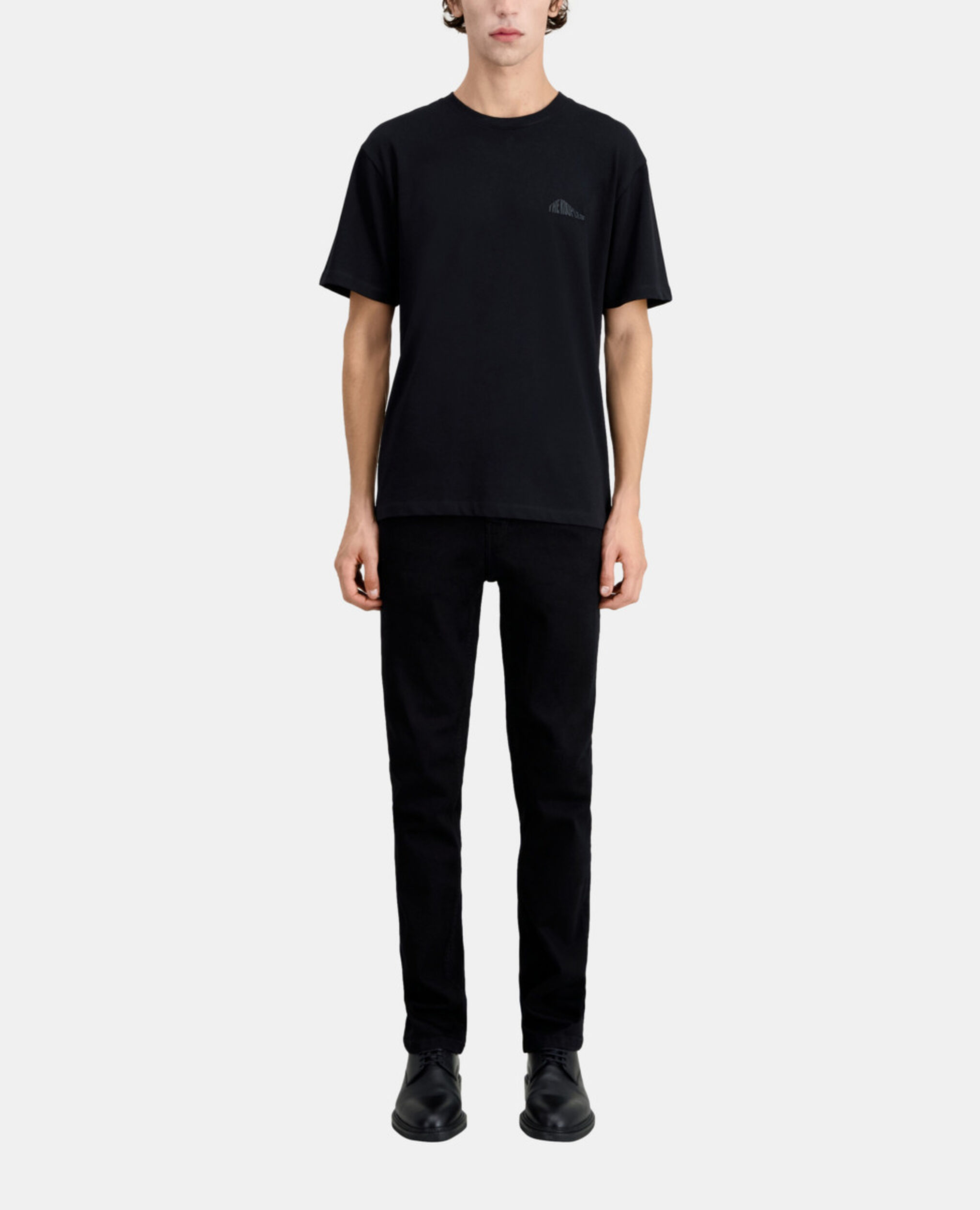 Men's black t-shirt with graphic logo serigraphy, BLACK, hi-res image number null