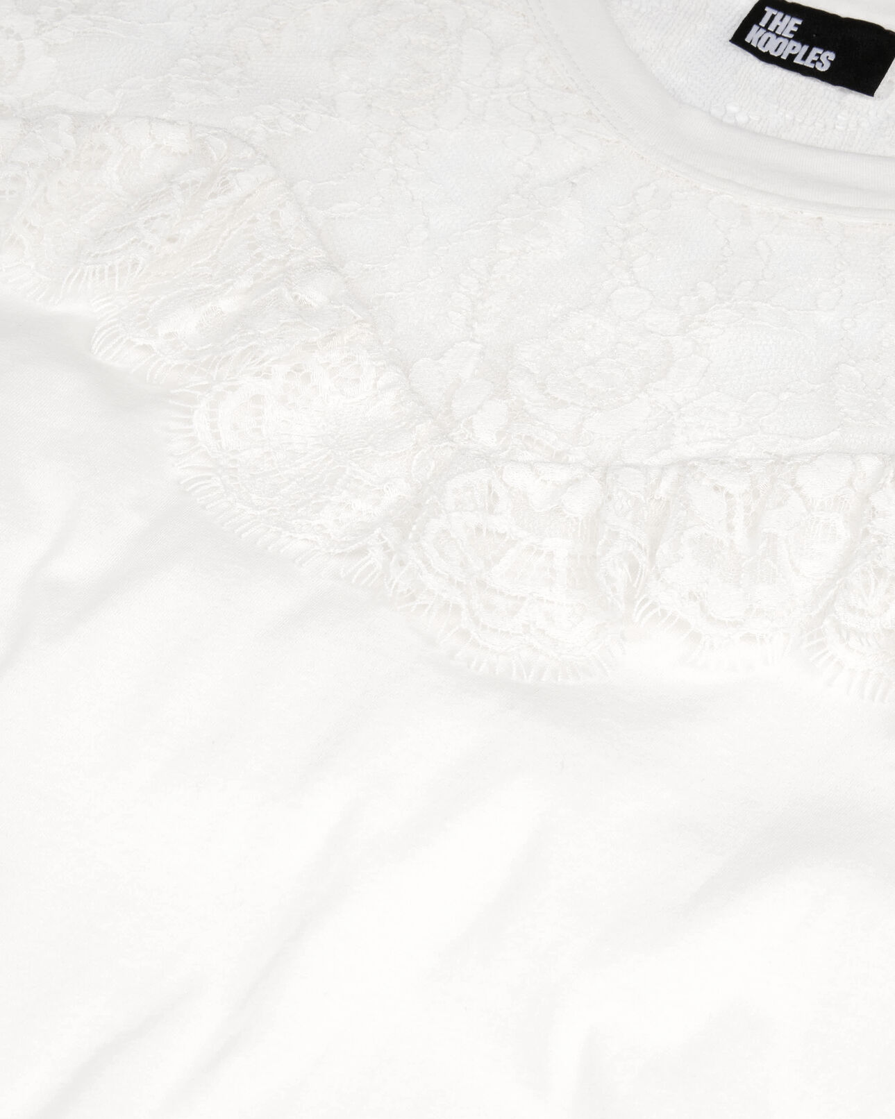 The Kooples MUJER ECRU camiseta encaje blanco crudo