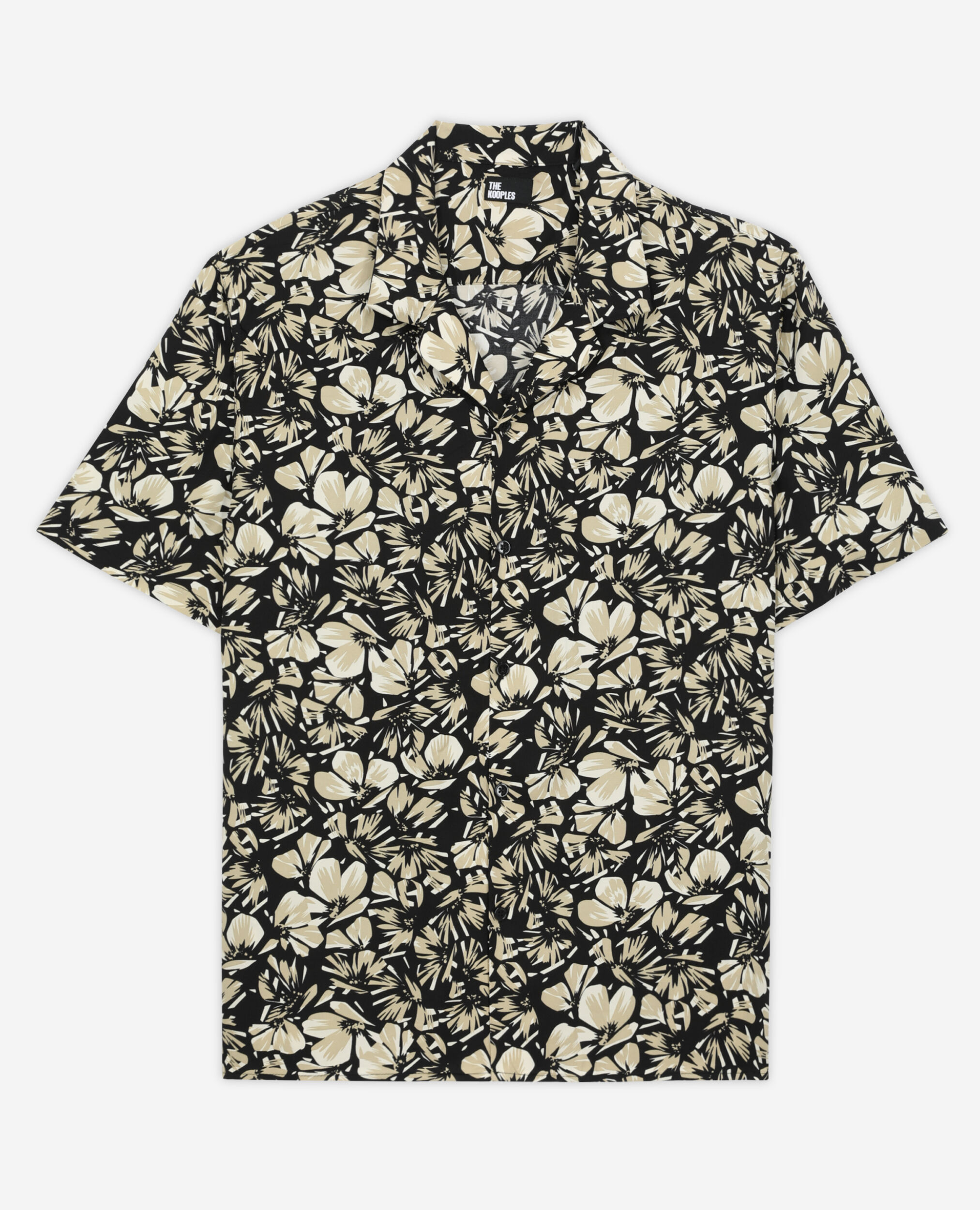 Hemd mit Hawaiikragen und Blumenmuster, BLACK BROWN, hi-res image number null