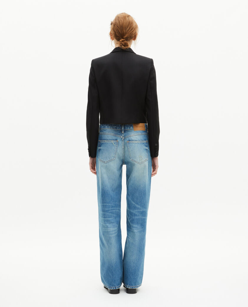 The Kooples WOMEN BLACK short asymmetrical black jacket