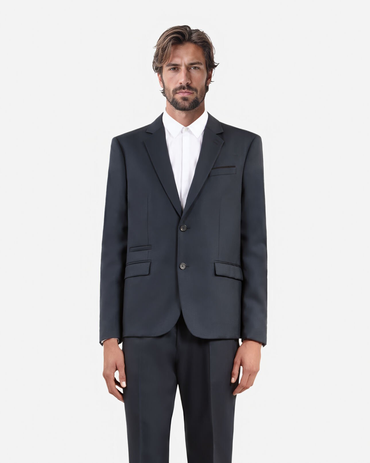 The Kooples MEN BLUE PETROL blue wool suit jacket