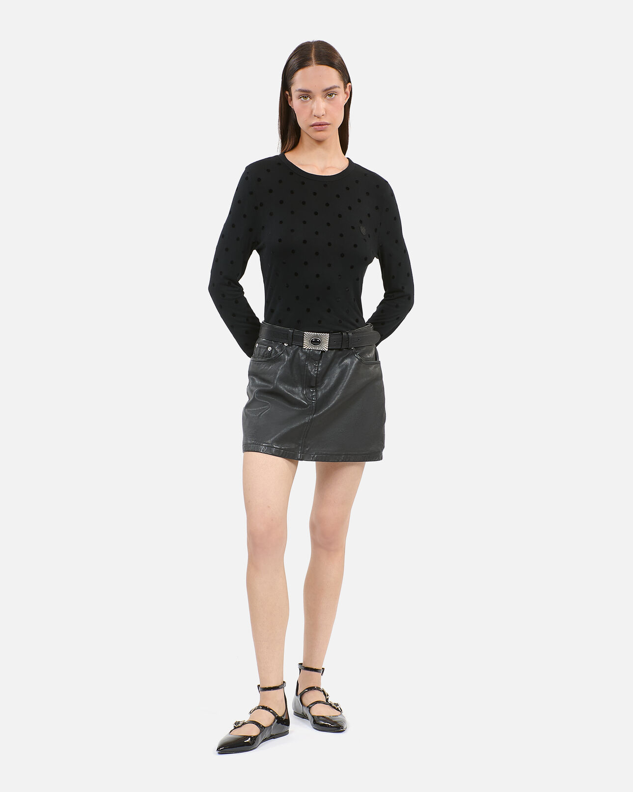 The Kooples WOMEN BLACK black long-sleeved t-shirt