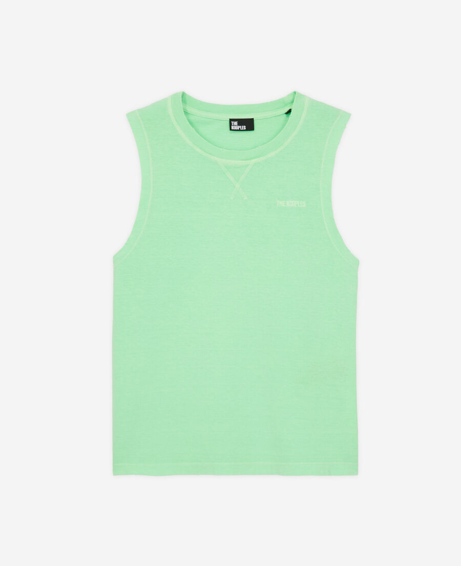 camiseta verde fluorescente logotipo para mujer