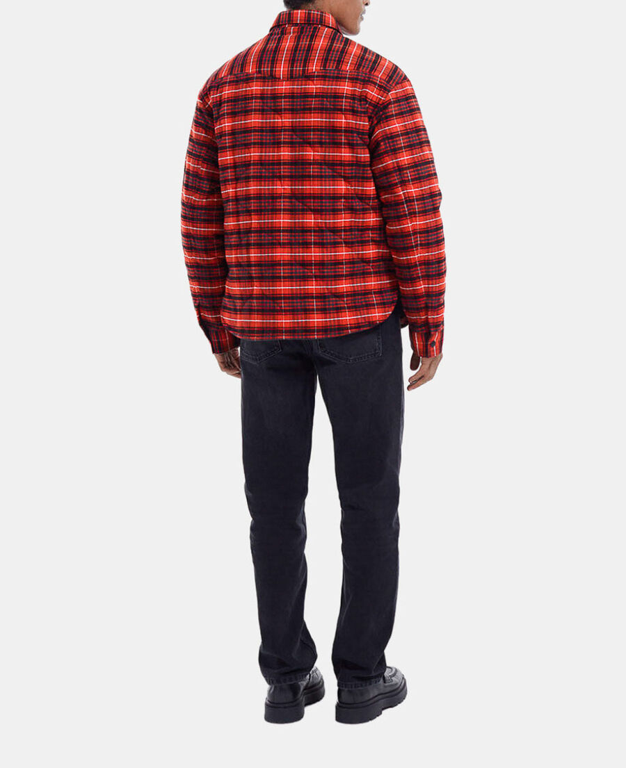 The Kooples MEN RED / BLACK red quilted cotton jacket with buttons