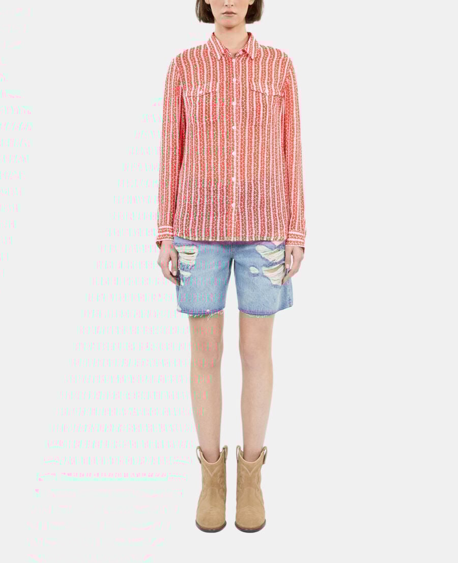 The Kooples DAMEN RED WHITE bedrucktes hemd