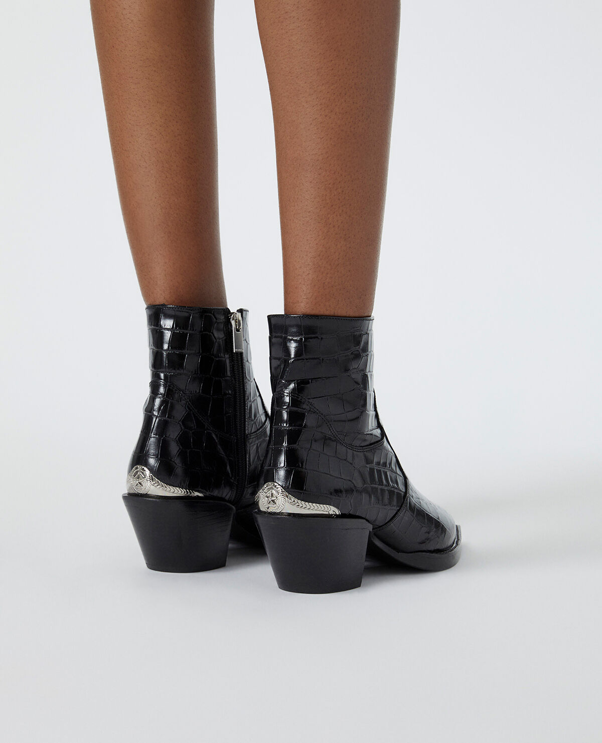 Croc black ankle boots sales