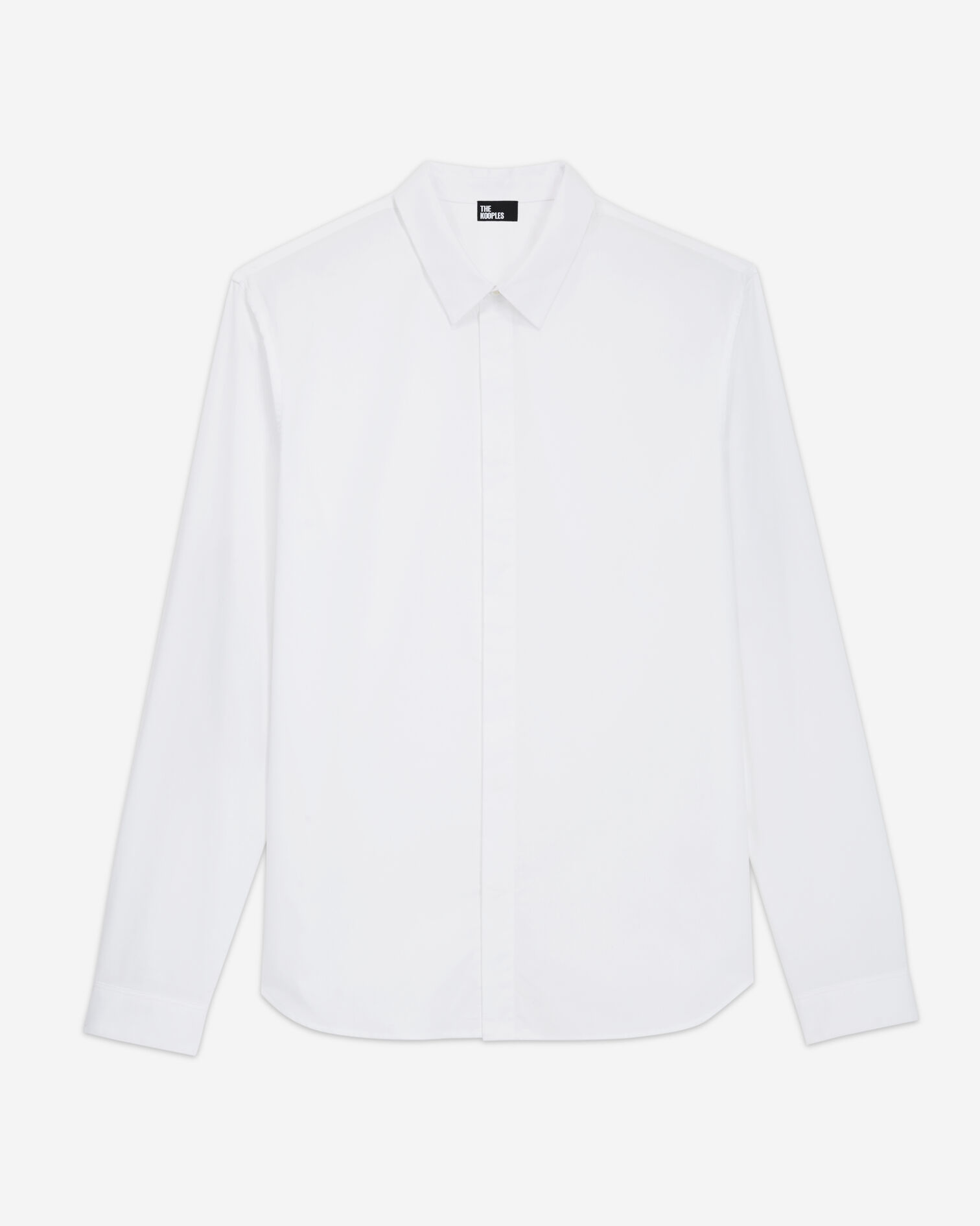 White cotton shirt with classic collar, WHITE, hi-res image number null