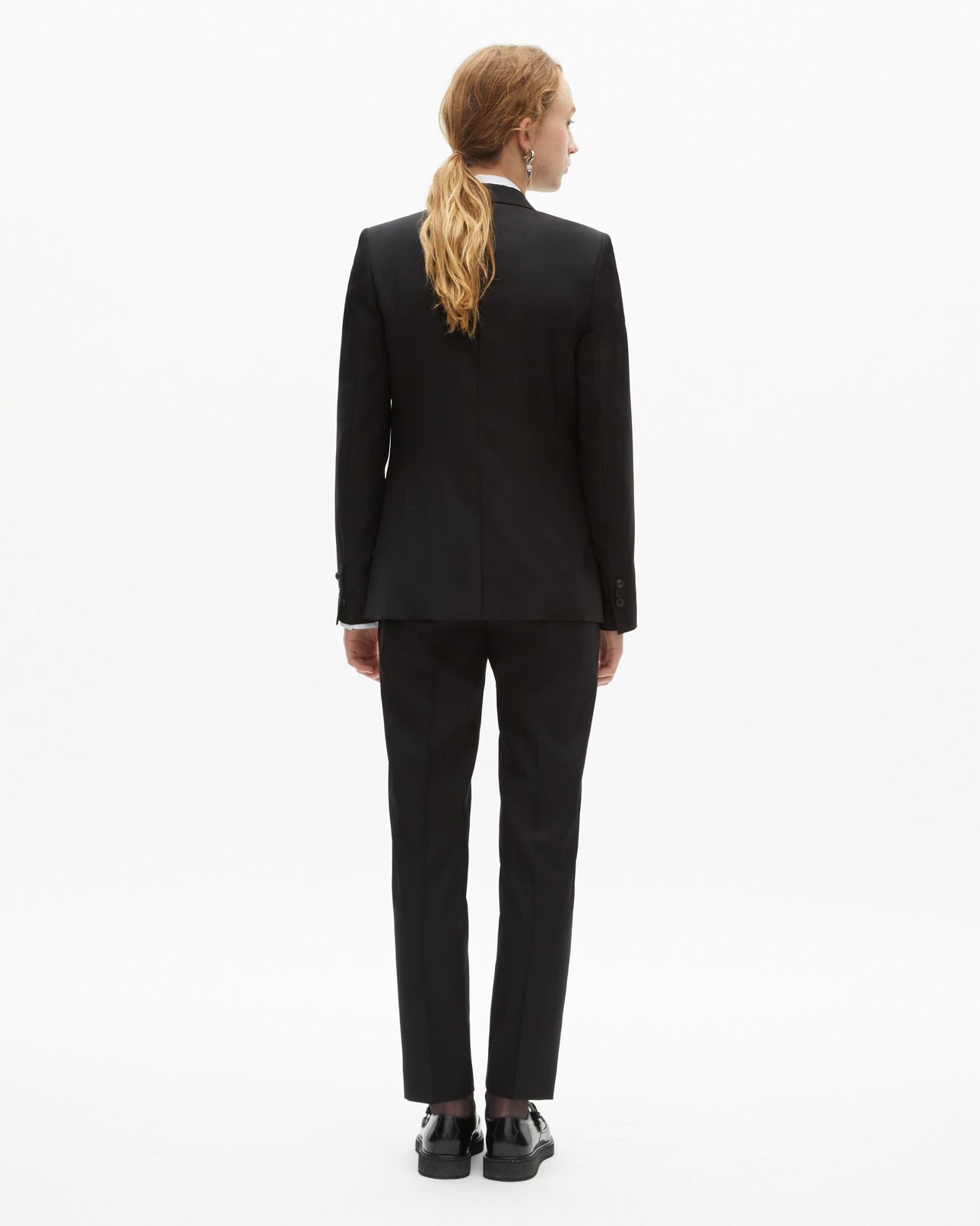 The Kooples MUJER BLACK chaqueta de traje de lana negra de corte entallado