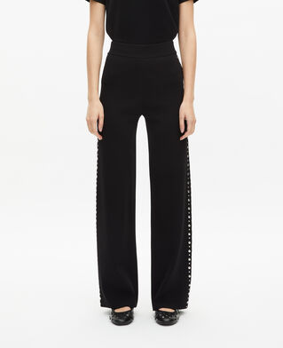 The Kooples MUJER BLACK pantalones de punto negros con tachuelas