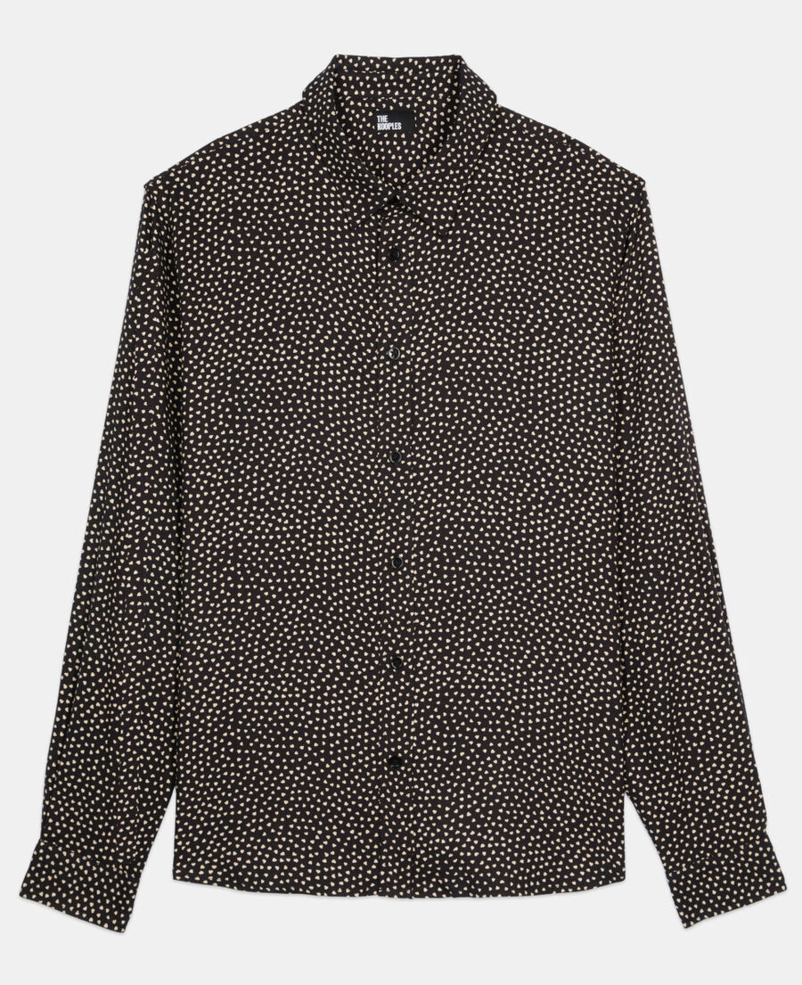 The Kooples MEN BLACK WHITE black and white hearts printed shirt