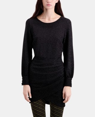 The Kooples FEMME BLACK robe courte noire effet pailleté