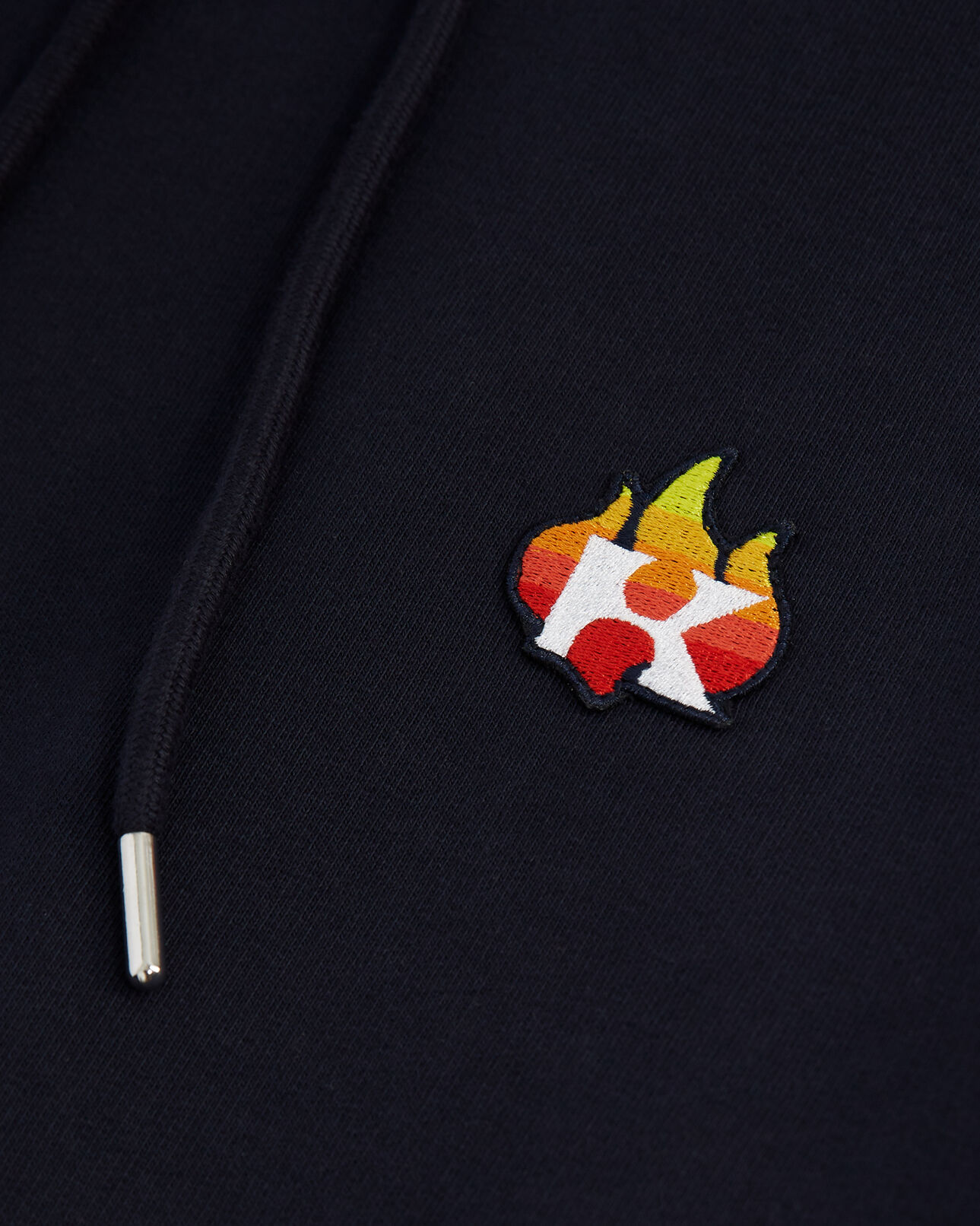 The Kooples MEN NAVY navy sweatshirt hood - embroidered flame logo