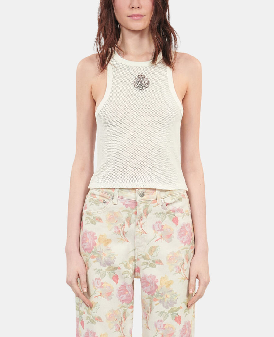 The Kooples WOMEN ECRU blazon ecru tank top