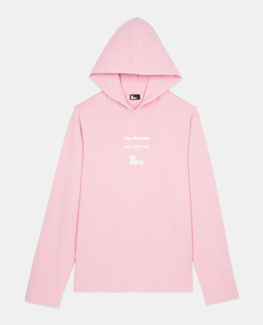 The Kooples HOMME SWEET PINK t-shirt manches longues avec s&eacute;rigraphie rose