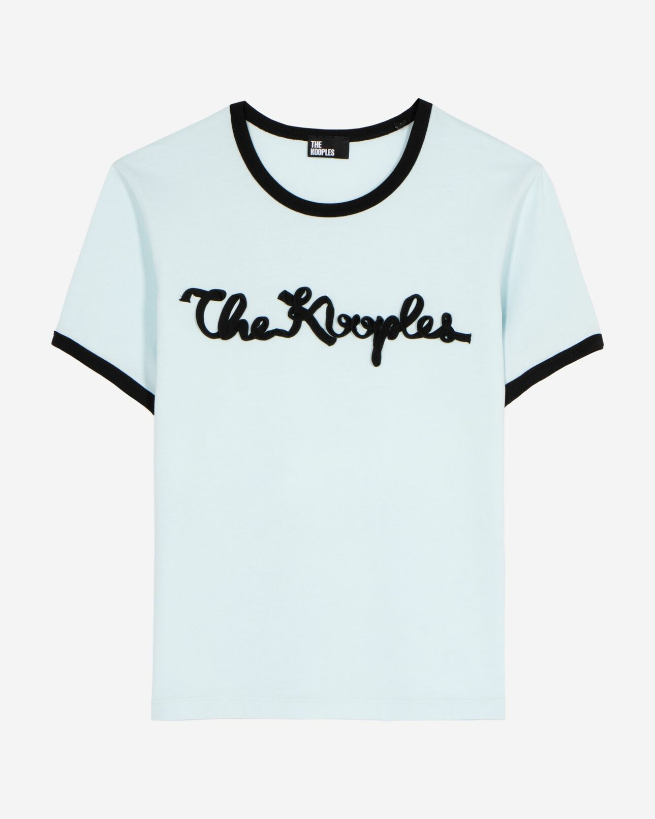 The Kooples WOMEN BABY BLUE light blue ribbon embroidery t-shirt
