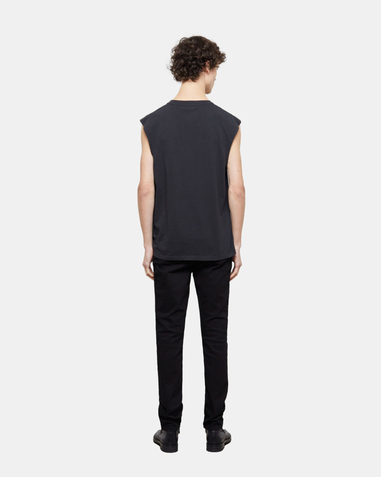 The Kooples HOMME BLACK WASHED t-shirt homme sérigraphié noir