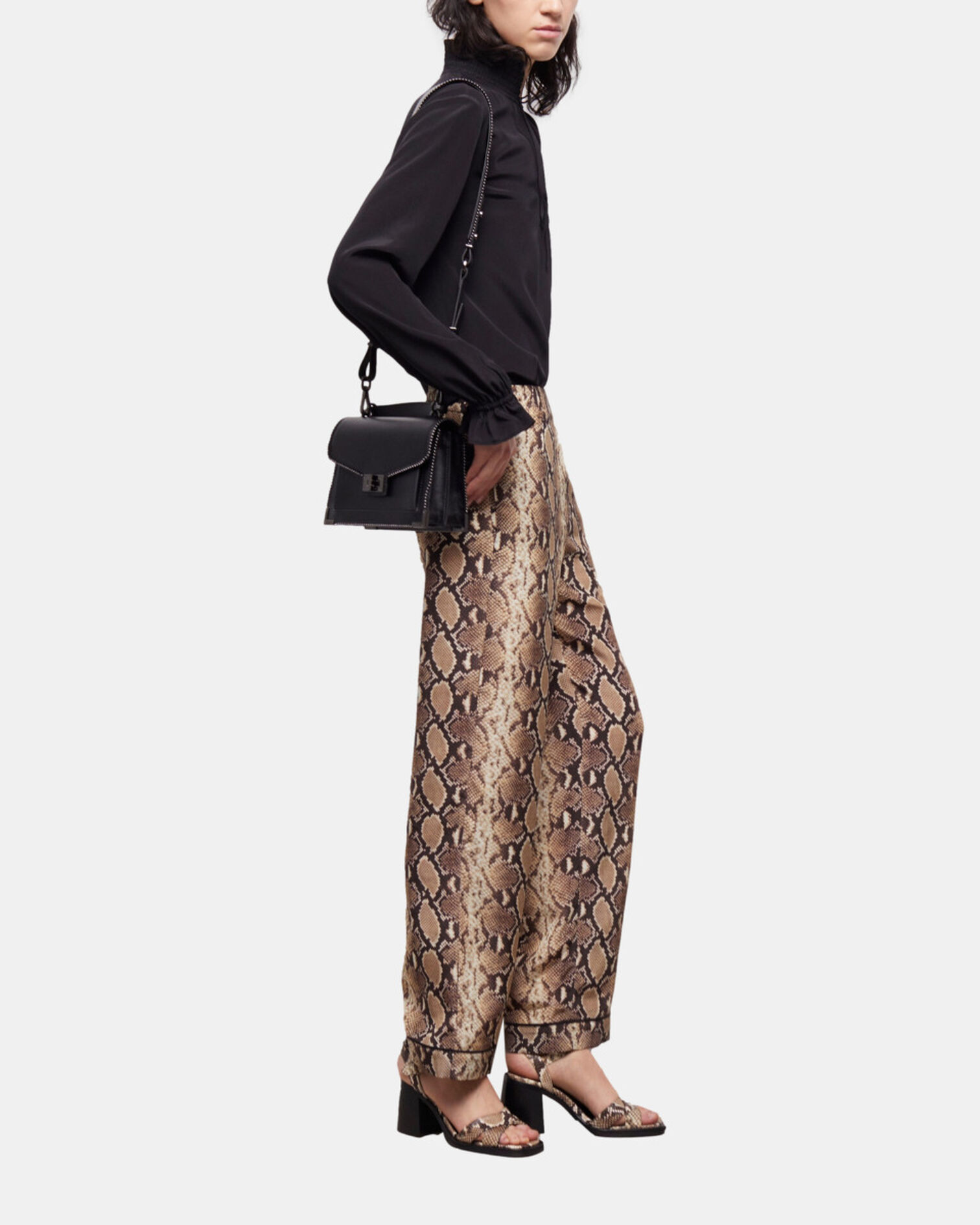 Snakeskin print pants, BEIGE, hi-res image number null