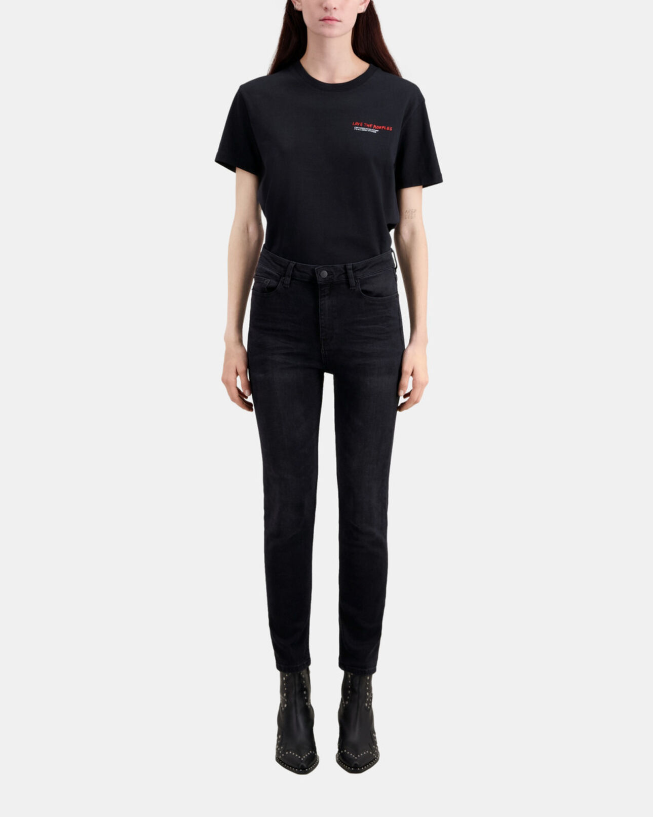 The Kooples DAMEN BLACK schwarze röhrenjeans