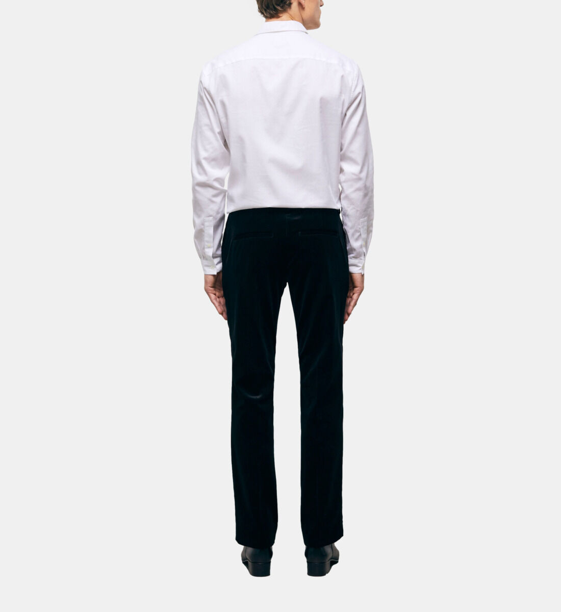 COS Velvet pants slim fit in black