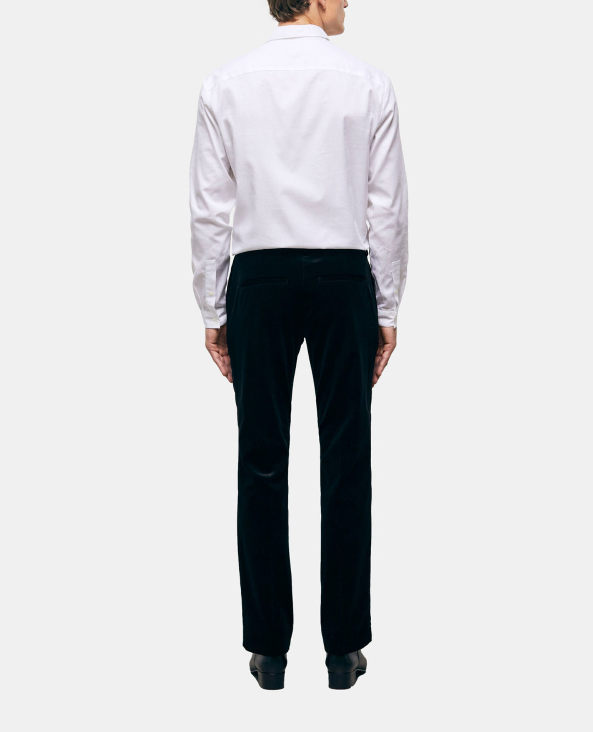 Black velvet suit pants, BLACK, hi-res image number null