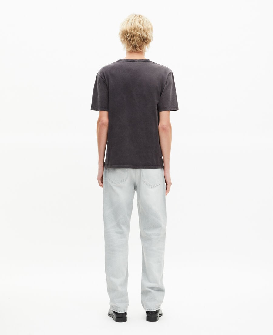 The Kooples MEN BLACK WASHED the kooples black t-shirt with faded screen print