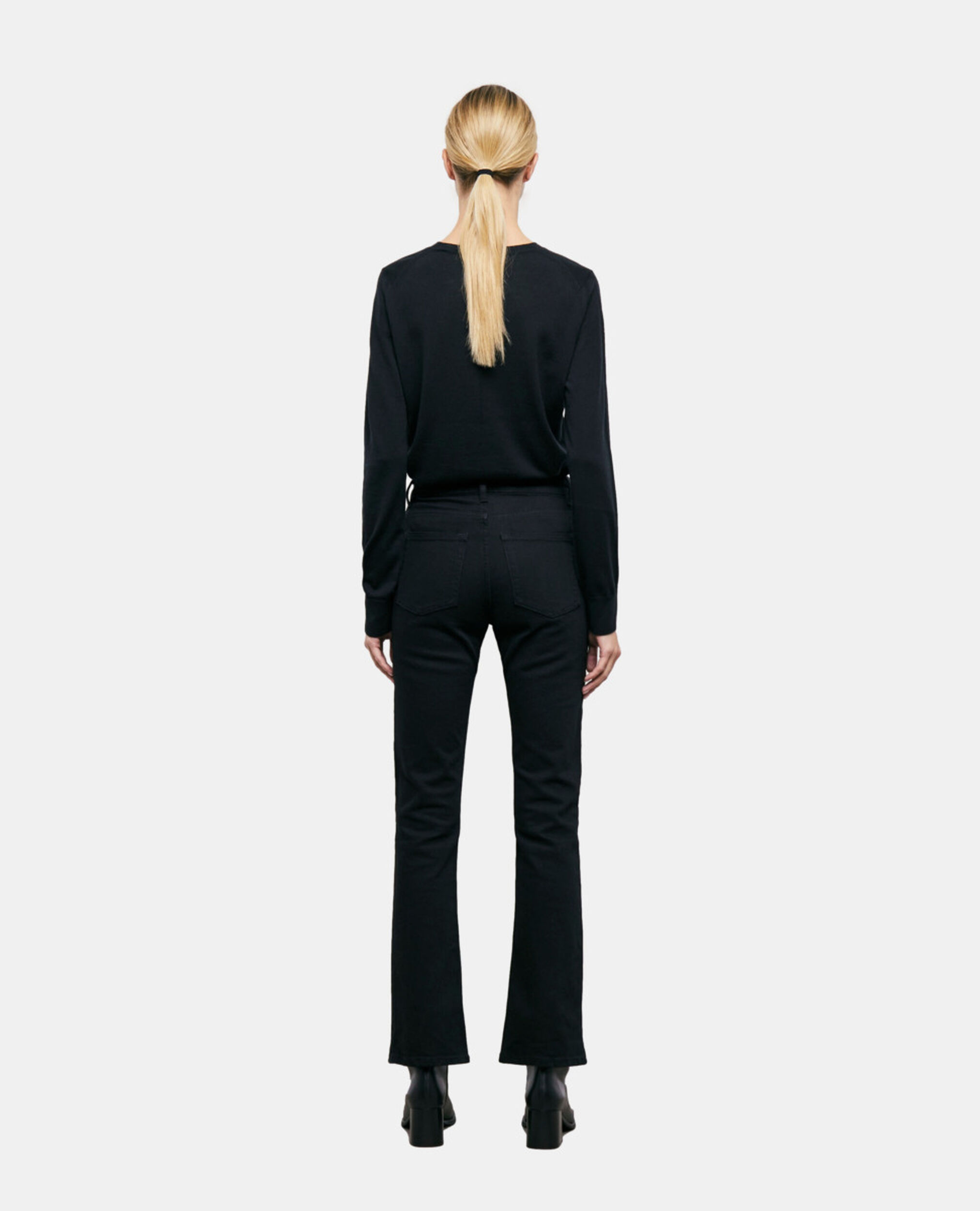 Black flare jeans, BLACK, hi-res image number null