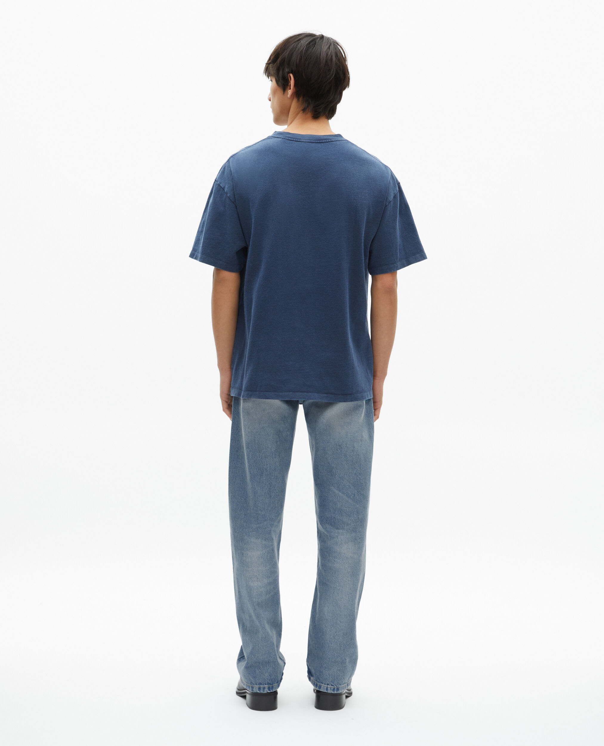 T-shirt with navy screen print, WASHED NAVY, hi-res image number null