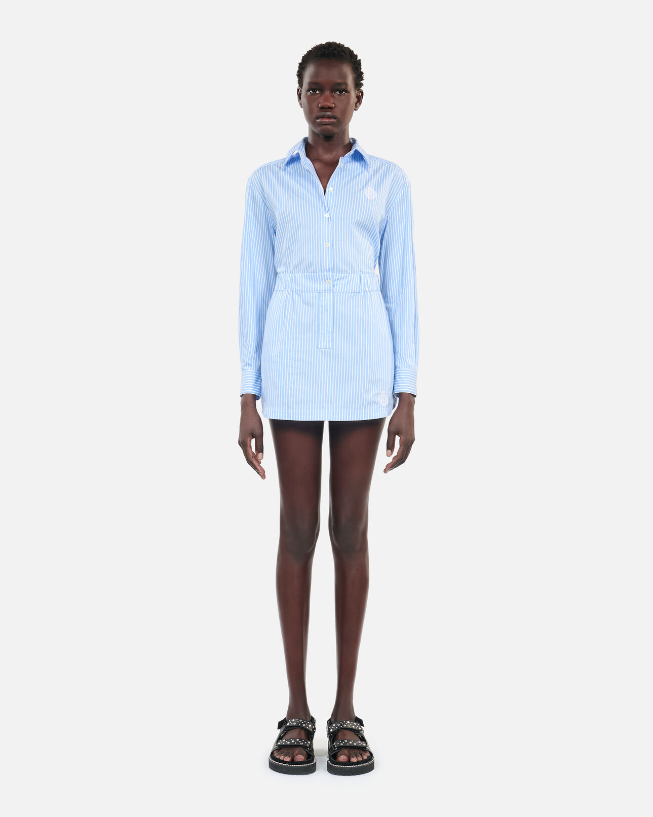 The Kooples WOMEN BLUE WHITE short striped skirt