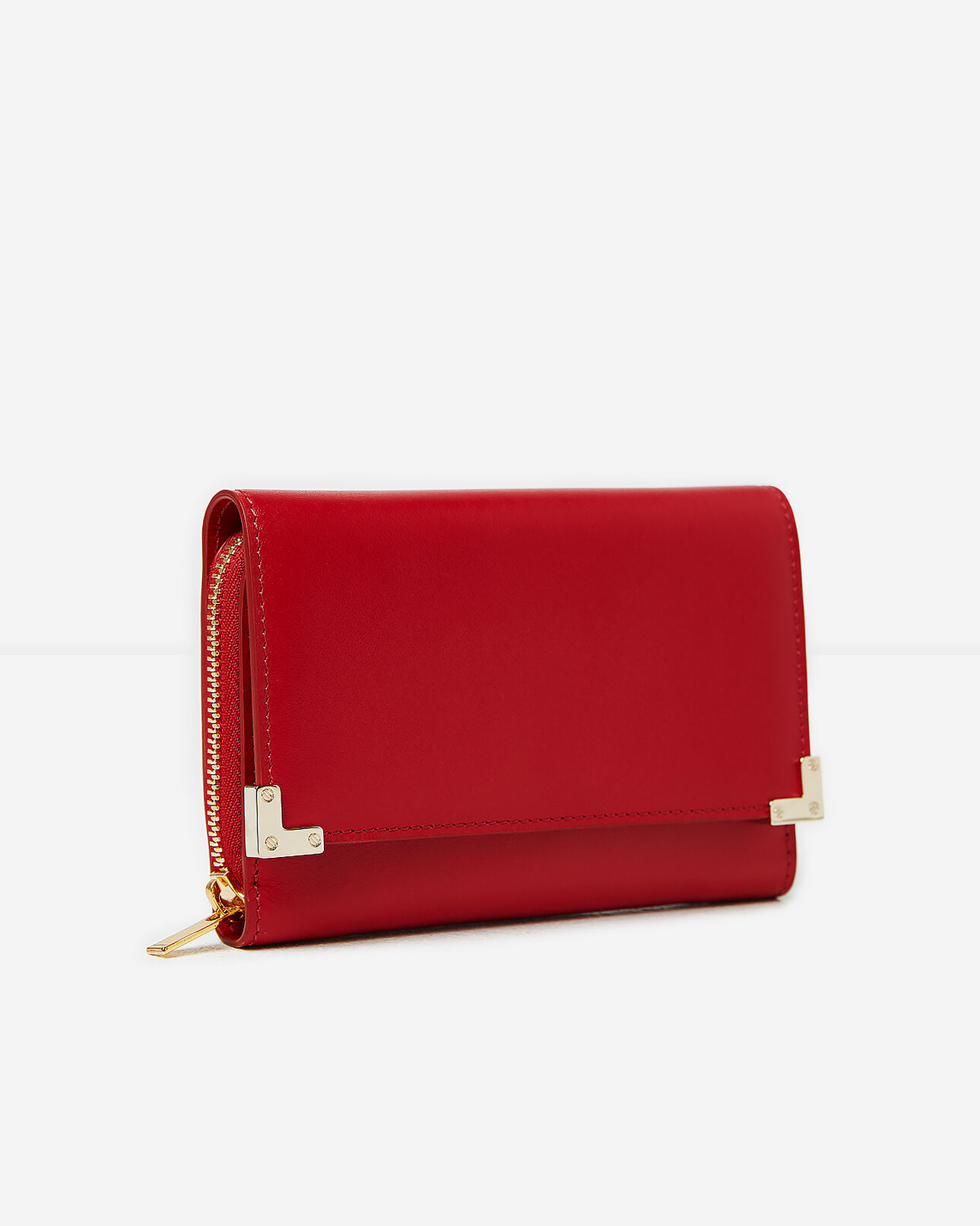 The Kooples FEMME BURGUNDY portefeuille cuir lisse rouge
