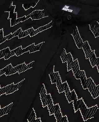 The Kooples MUJER BLACK camisa detalles perlas negra